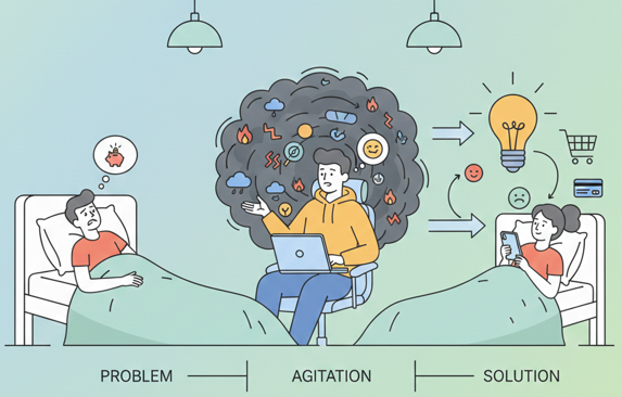 Copywriting yang Menuusuk: Rumus PAS (Problem-Agitation-Solution) Buat Iklan yang Bikin Orang Gak Bisa Tidur Kalau Gak Beli